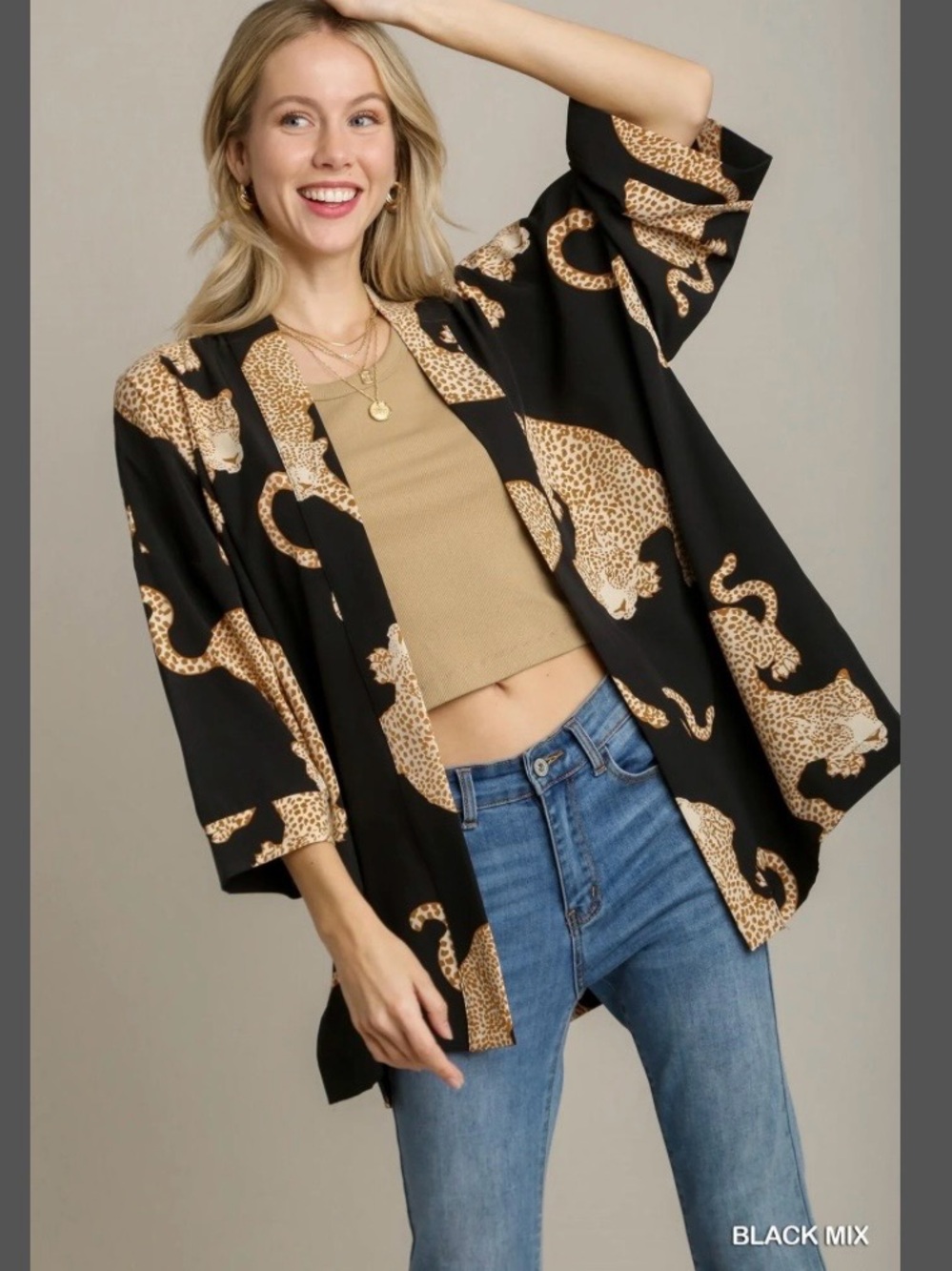 NWOT Umgee Open Front Cheetah Kimono